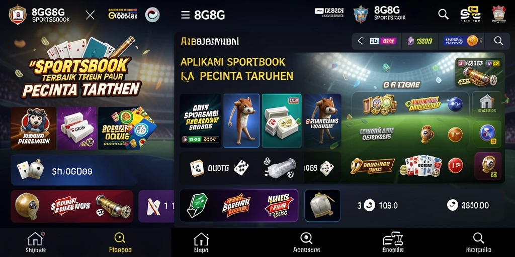 Tampilan utama 8G8G dengan fitur taruhan olahraga.