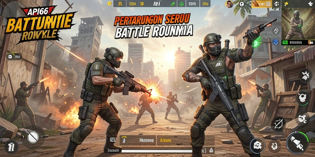 Gameplay menarik dalam API66 saat bertarung di arena Battle Royale.