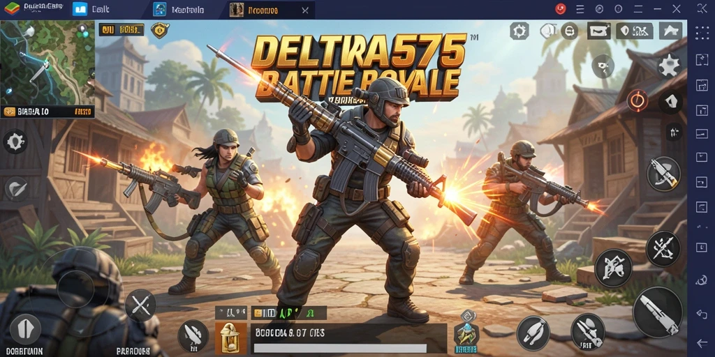Tampilan gameplay epik dalam DELTA575 dengan pertempuran seru.