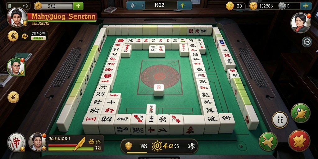 Screenshot IN22 menampilkan gameplay Mahjong yang menantang dan seru.