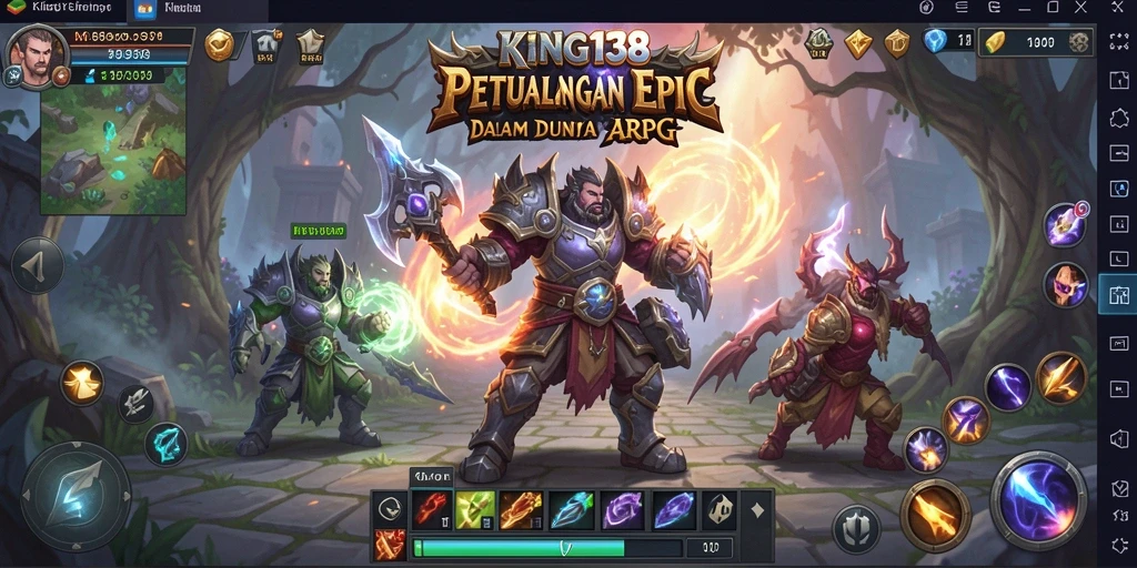 Tampilan epik gameplay <strong>KING138</strong> dalam dunia ARPG yang menakjubkan.