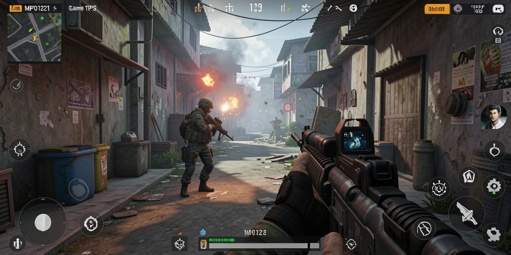 Tangkapan layar gameplay MPO1221 yang menegangkan dan penuh aksi.