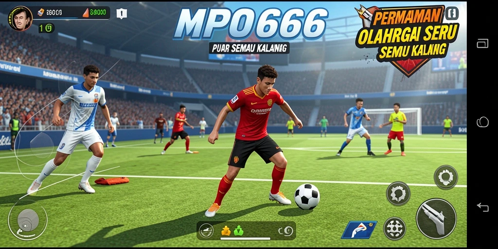 Tampilan gameplay seru dalam MPO666 yang menggambarkan suasana pertandingan olahraga.