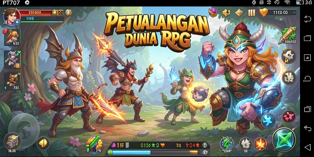 Tampilan gameplay menakjubkan dalam game RPG PT707.