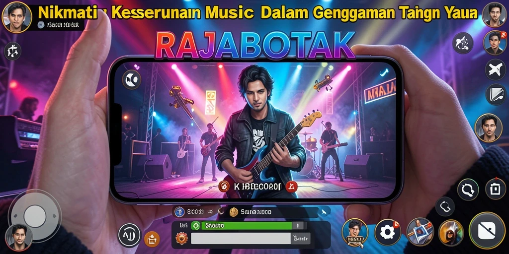 Screenshot gameplay RAJABOTAK menampilkan keseruan berkompetisi dengan lagu-lagu favorit.