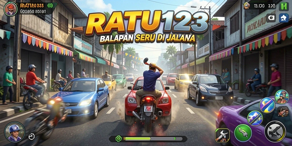 Gameplay menegangkan di RATU123 dengan mobil balap cepat.