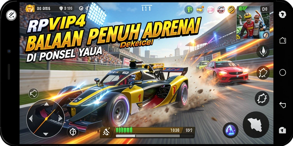 Tampilan menakjubkan dari gameplay RPVIP4 saat balapan.