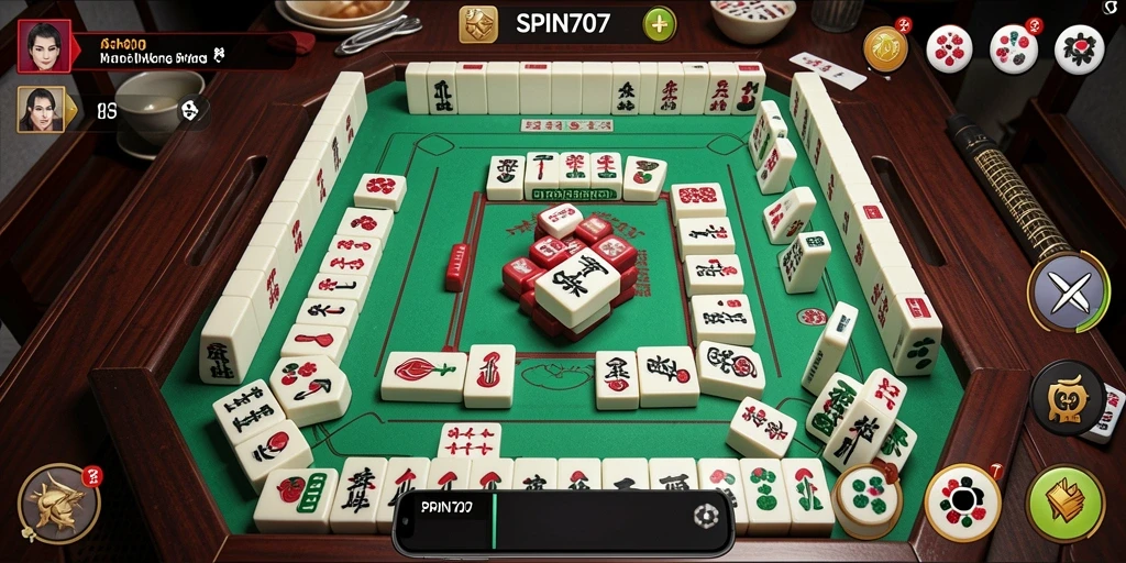 Tampilan seru dari gameplay Mahjong di SPIN707.