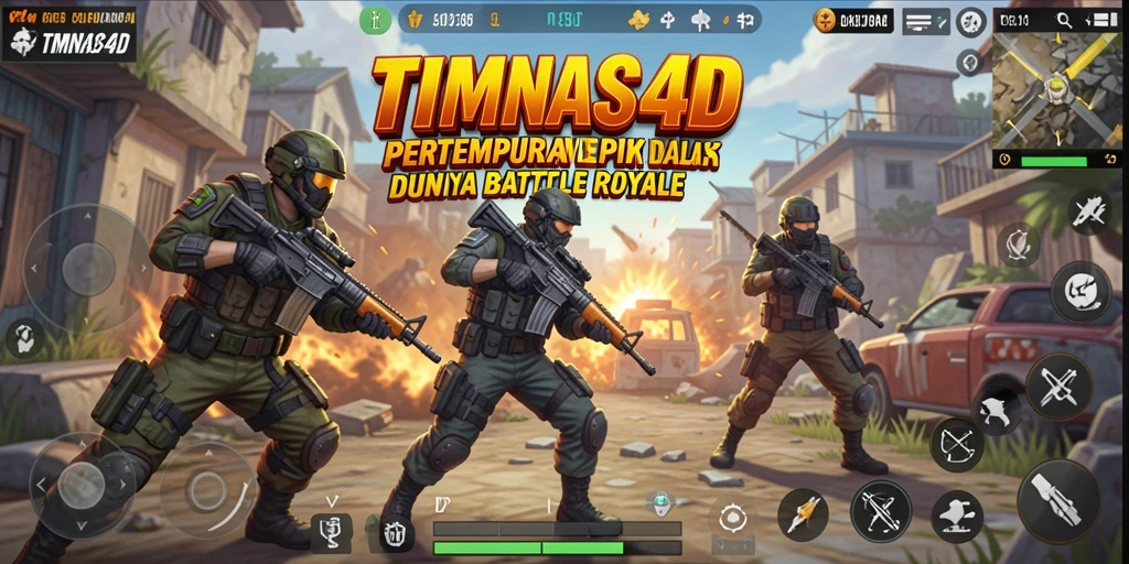 Tampilan seru gameplay TIMNAS4D di arena Battle Royale.