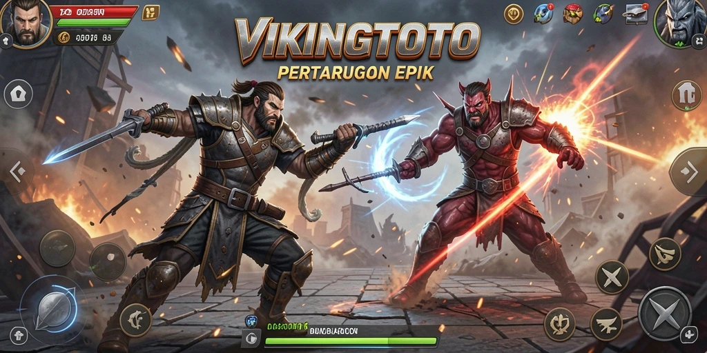 Tampilan menarik dari gameplay aksi VIKINGTOTO dengan pertarungan epik.